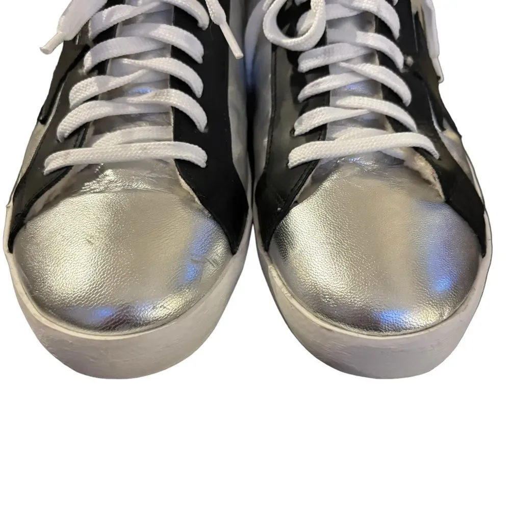 L’idea by Lori Silver Leather Slide Fleece Lined Sneakers Sz 40